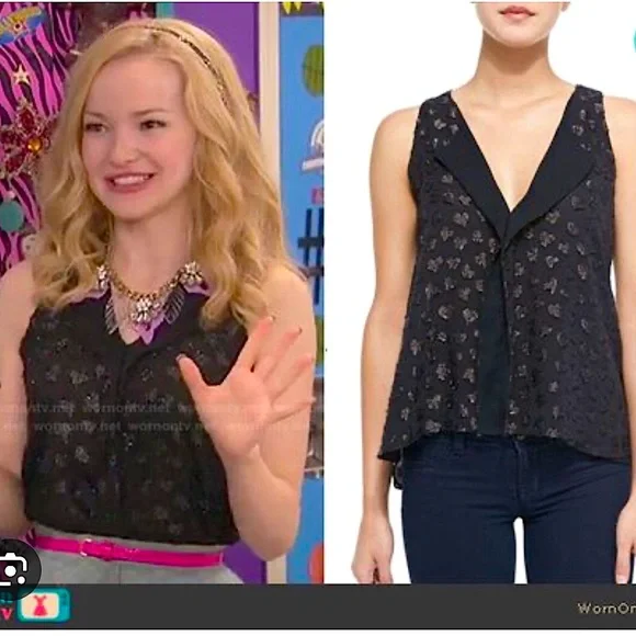 ALICE +OLIVIA Bruden Shimmery Heart Draped Top - Picture 2 of 10